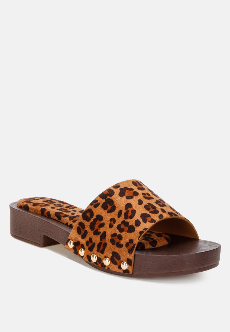 seraxa open round toe cushioned sandals#color_leopard