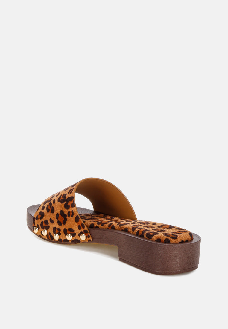 seraxa open round toe cushioned sandals#color_leopard