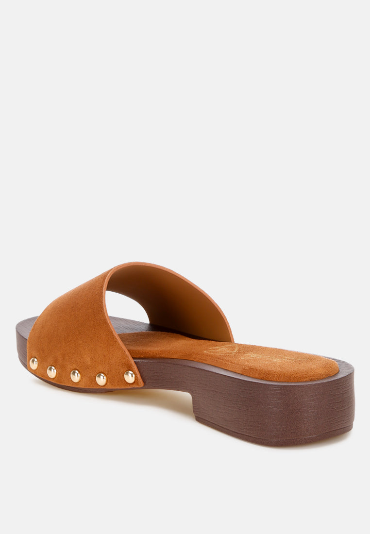 seraxa open round toe cushioned sandals#color_tan