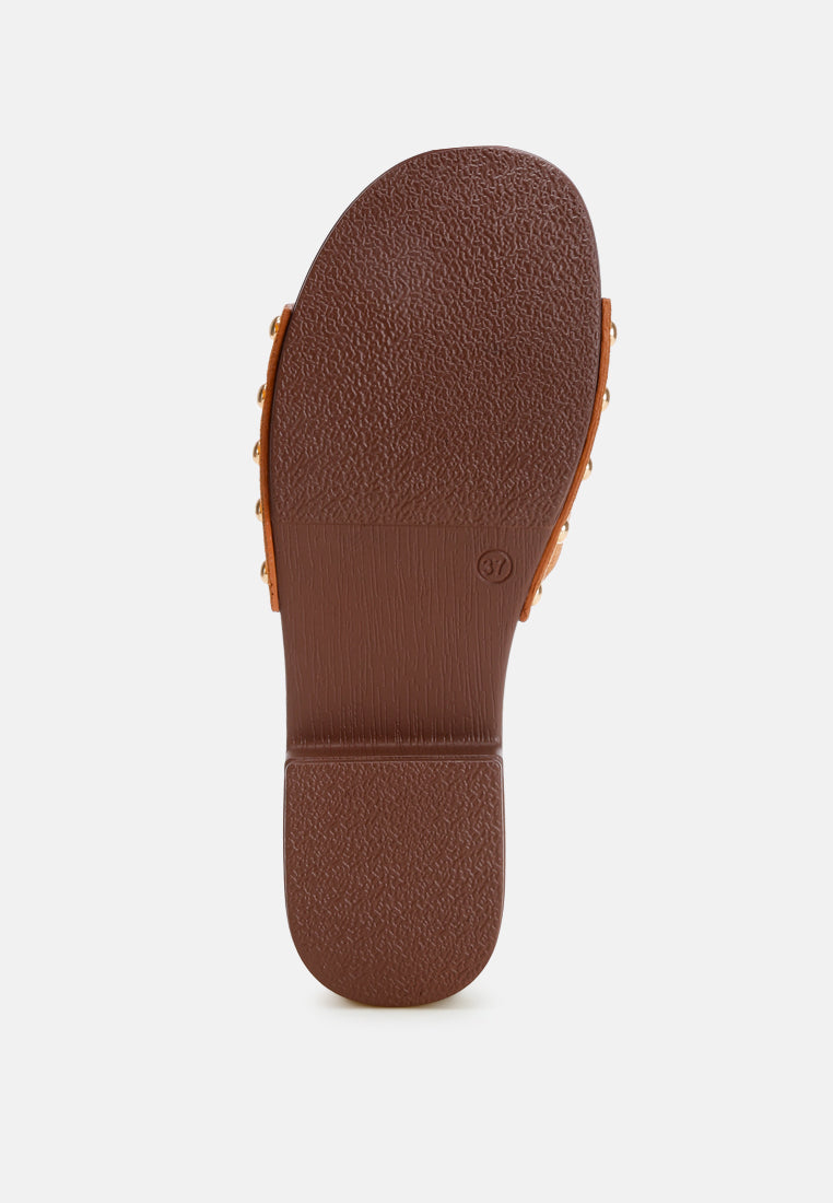 seraxa open round toe cushioned sandals#color_tan