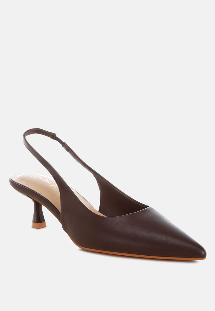 shala kitten heel slingbacks by ft#color_brown-faux-leather