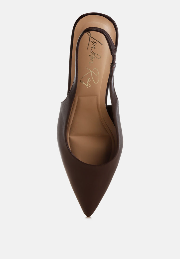 shala kitten heel slingbacks by ft#color_brown-faux-leather