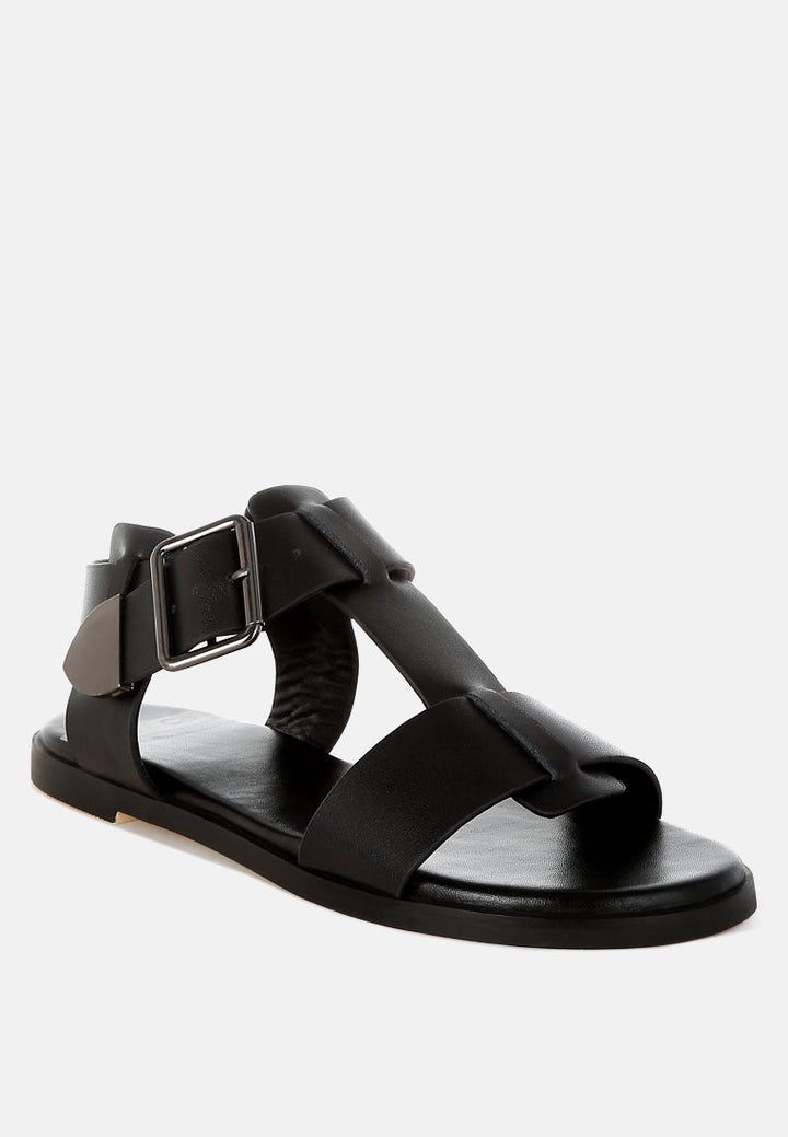 shayla gladiator flat sandals#color_black