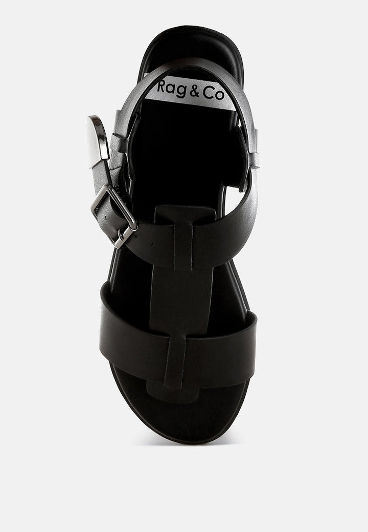 shayla gladiator flat sandals#color_black