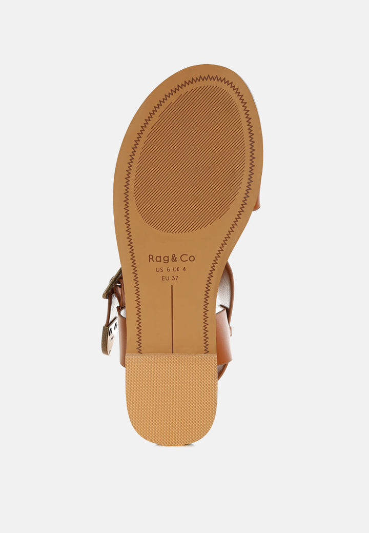shayla gladiator flat sandals#color_tan