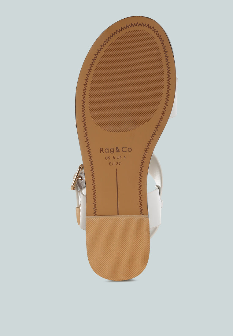 shayla gladiator flat sandals#color_white