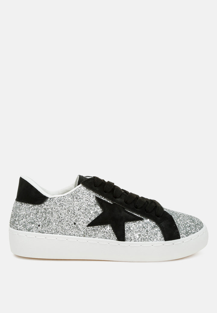glitter star chunky sneakers by mode#color_silver