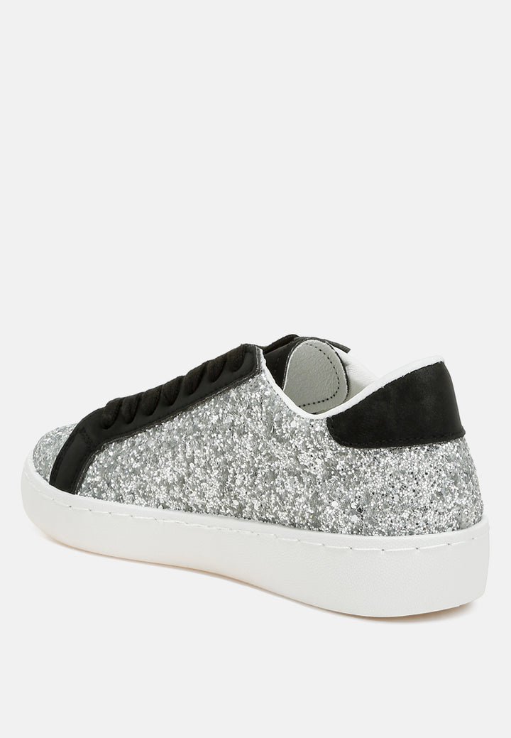 glitter star chunky sneakers by mode#color_silver