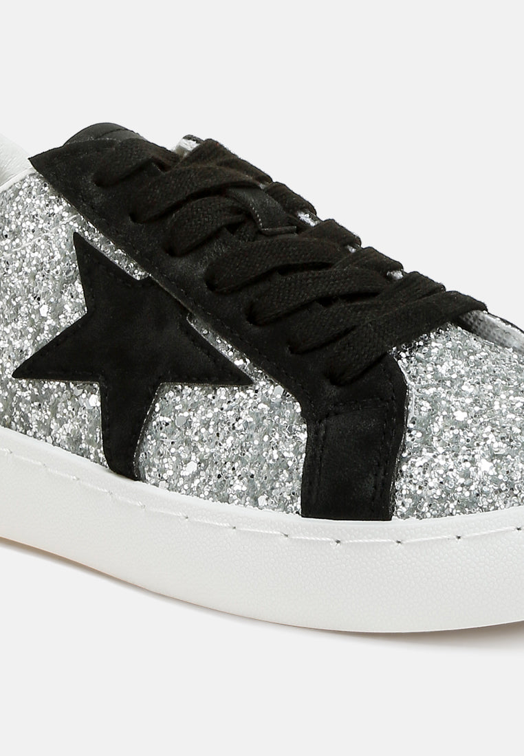 glitter star chunky sneakers by mode#color_silver