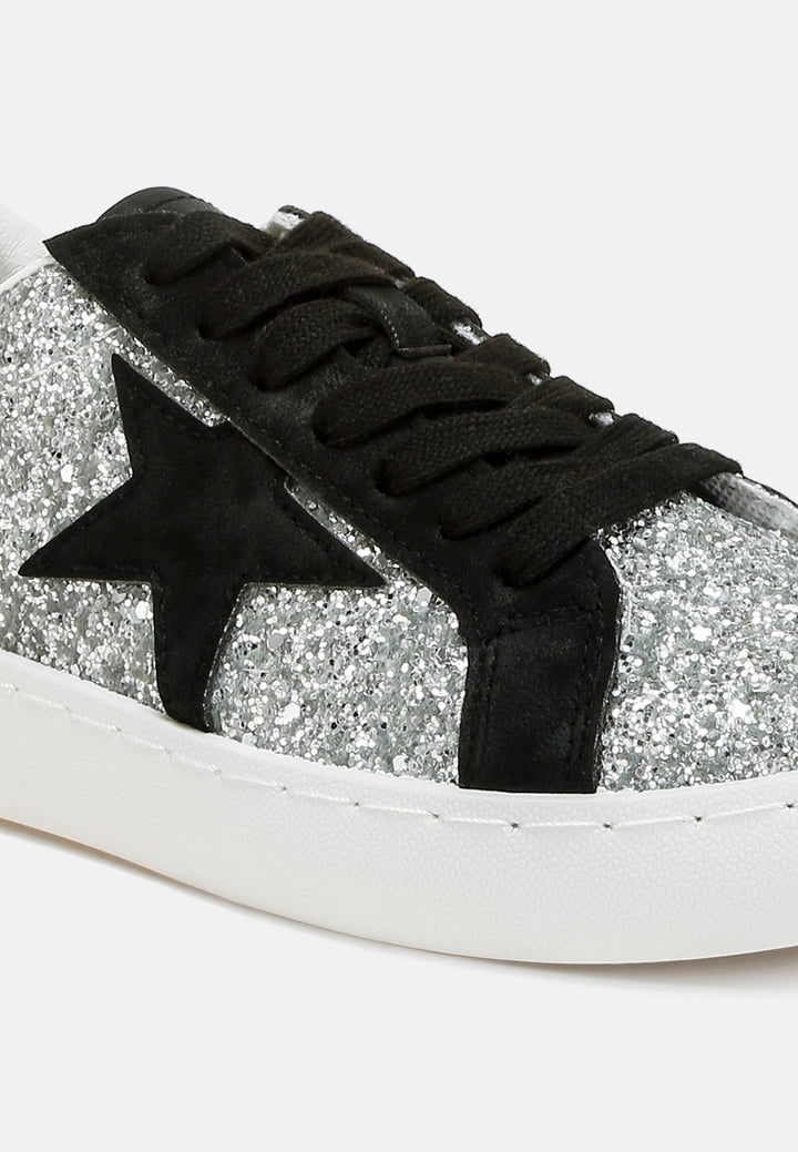 glitter star chunky sneakers by mode#color_silver