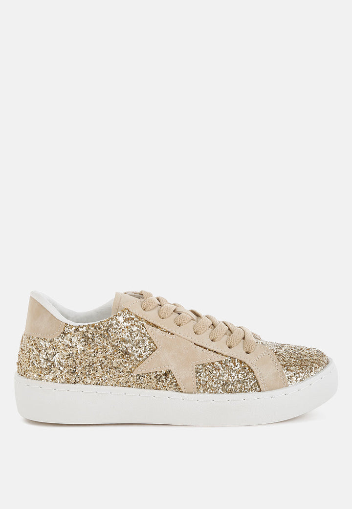 glitter star chunky sneakers by mode#color_gold