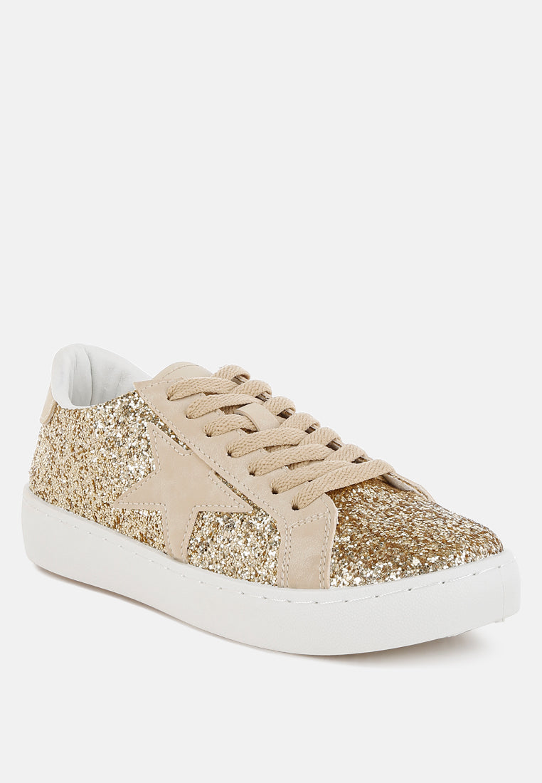 glitter star chunky sneakers by mode#color_gold