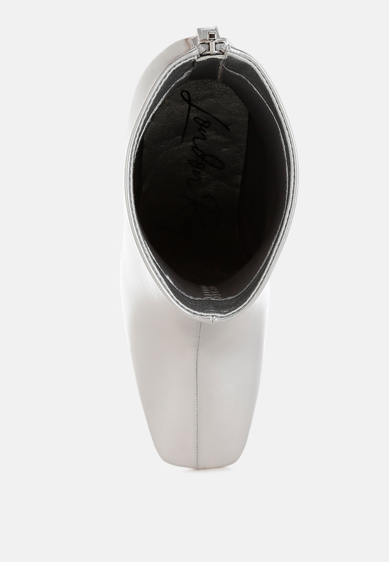 square toe metallic ankle boots by ruw#color_silver