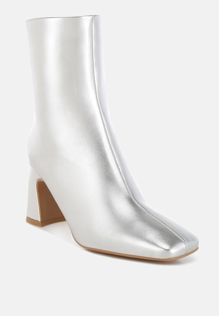 square toe metallic ankle boots by ruw#color_silver