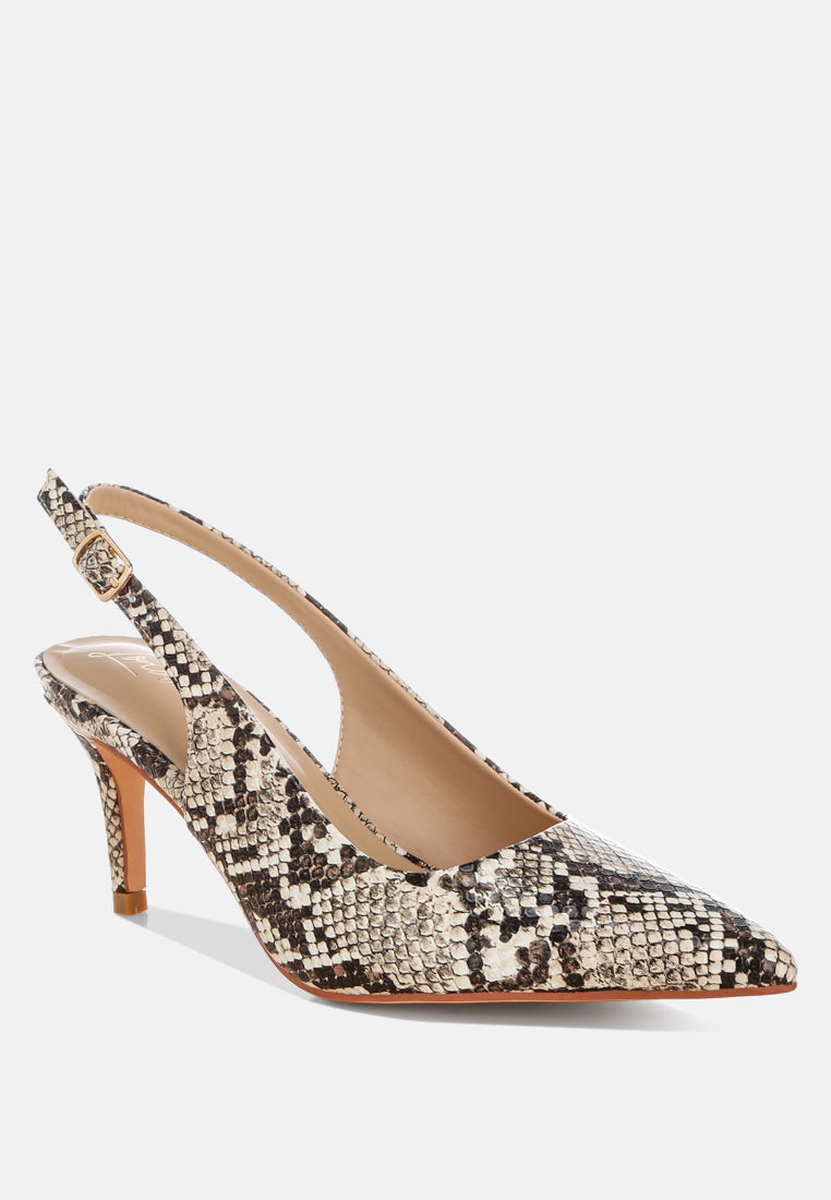 slingback stiletto heel sandals by ruw#color_snake