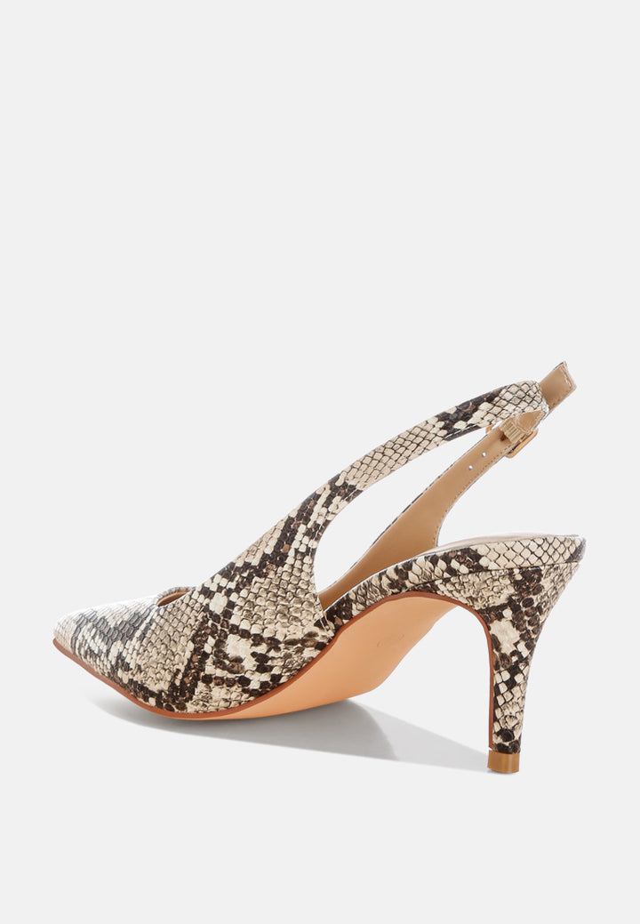 slingback stiletto heel sandals by ruw#color_snake
