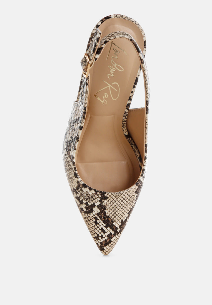 slingback stiletto heel sandals by mode#color_snake