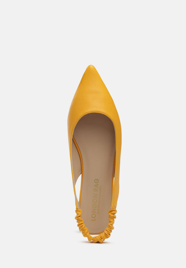 Sling back pointed Flats#color_mustard