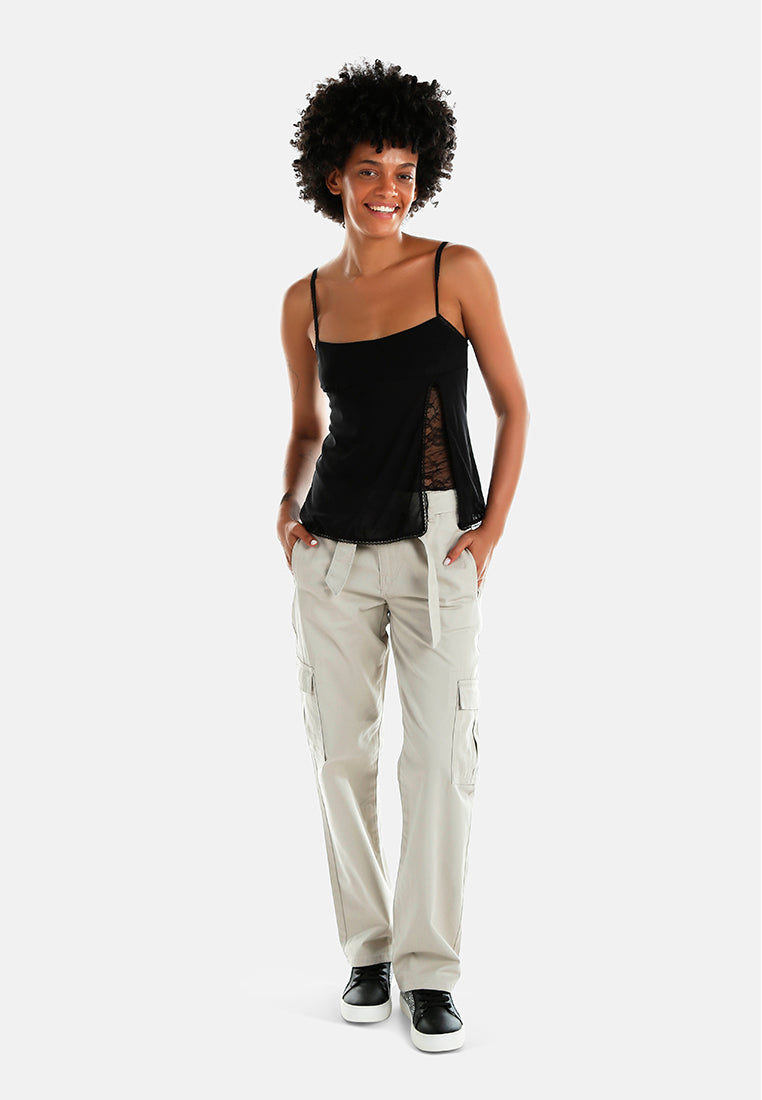 slit detail slip top by ft#color_black