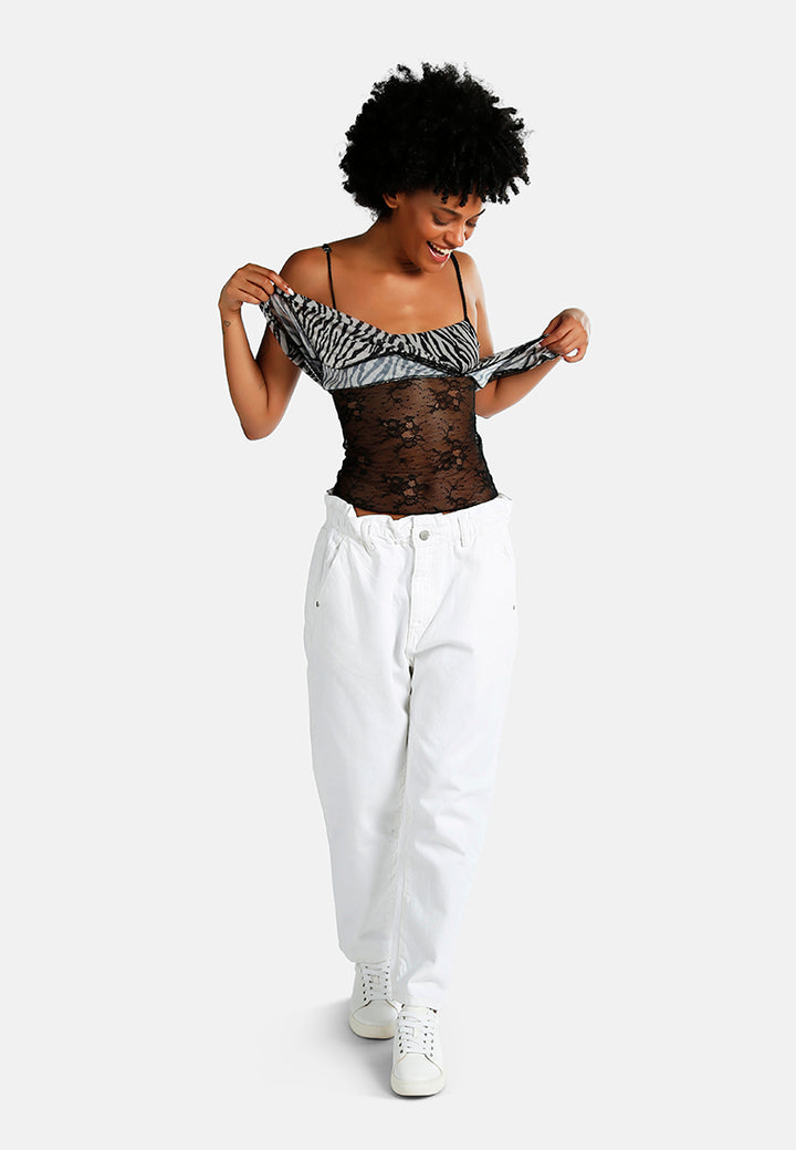slit detail slip top by ft#color_zebra