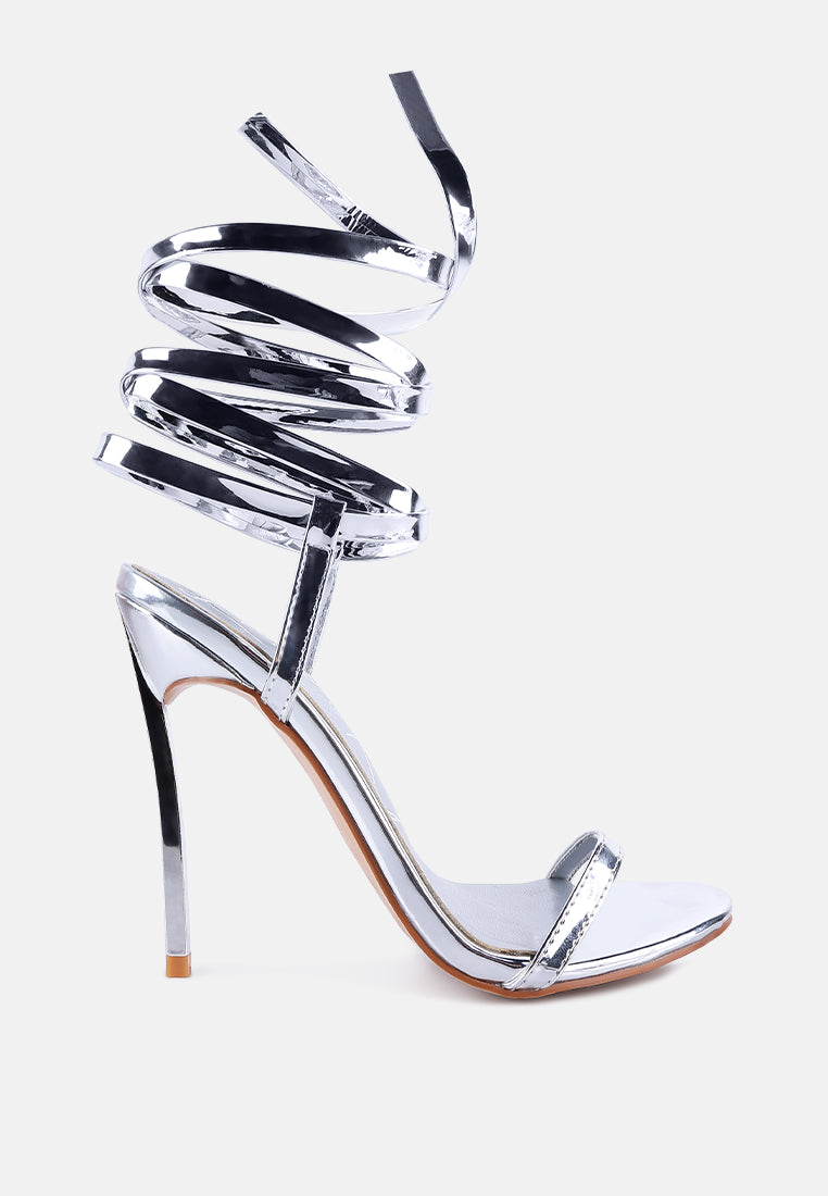smacker lace up stiletto sandals#color_silver