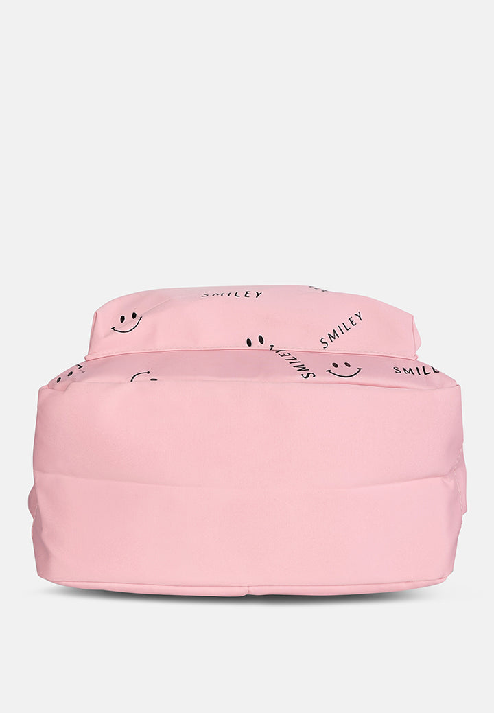smiley casual backpack for women#color_pink