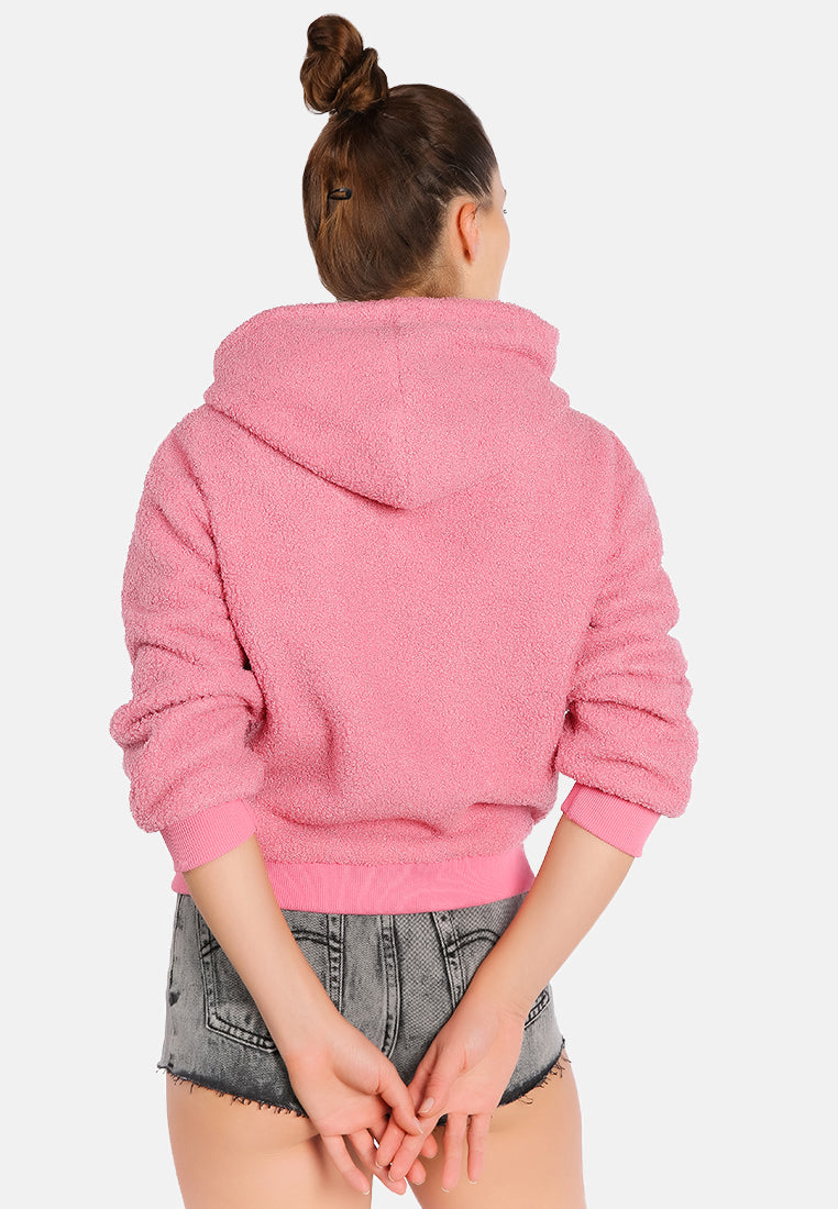 soft fleece pullover drawstring hoodie by ruw#color_pink