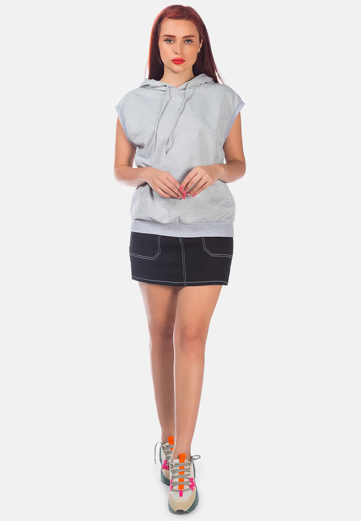 solid cap sleeve hoodie by ruw#color_grey