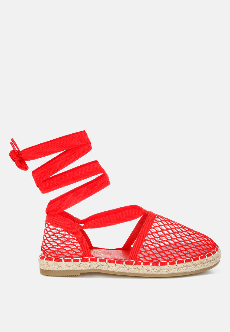 mesh flat espadrille sandals by mode#color_red