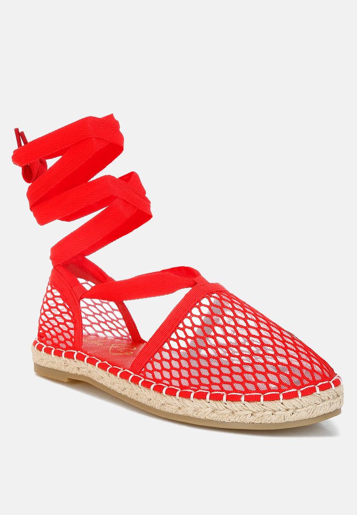 mesh flat espadrille sandals by mode#color_red