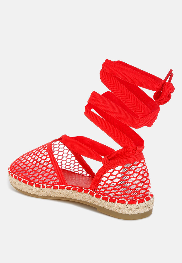 mesh flat espadrille sandals by mode#color_red