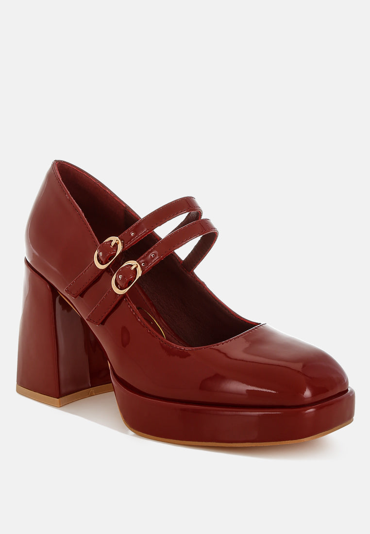 double strap mary jane sandals by ruw#color_dark-red