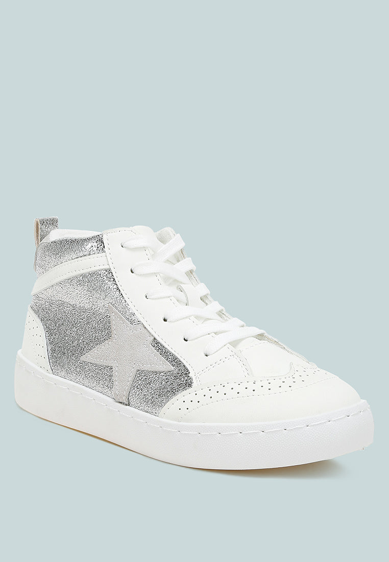 sonic star high ankle sneakers#color_silver