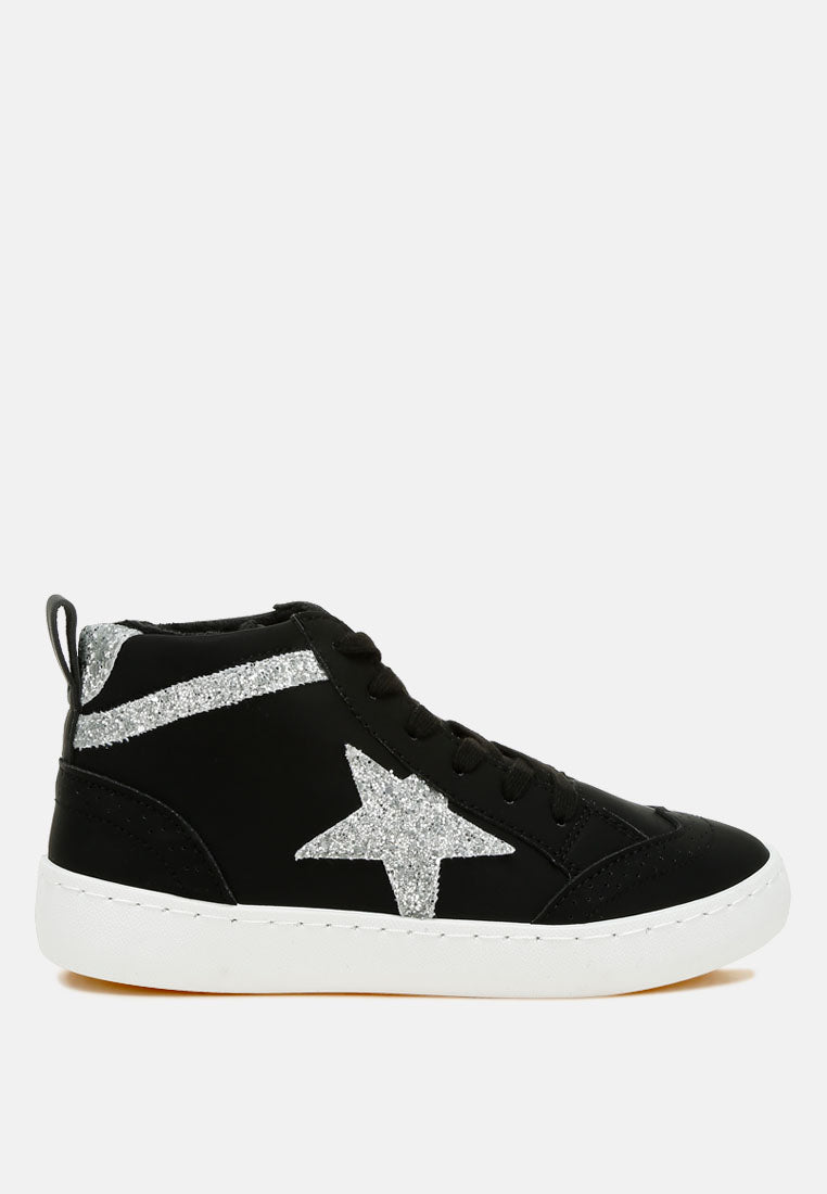 sonic star high ankle sneakers#color_black