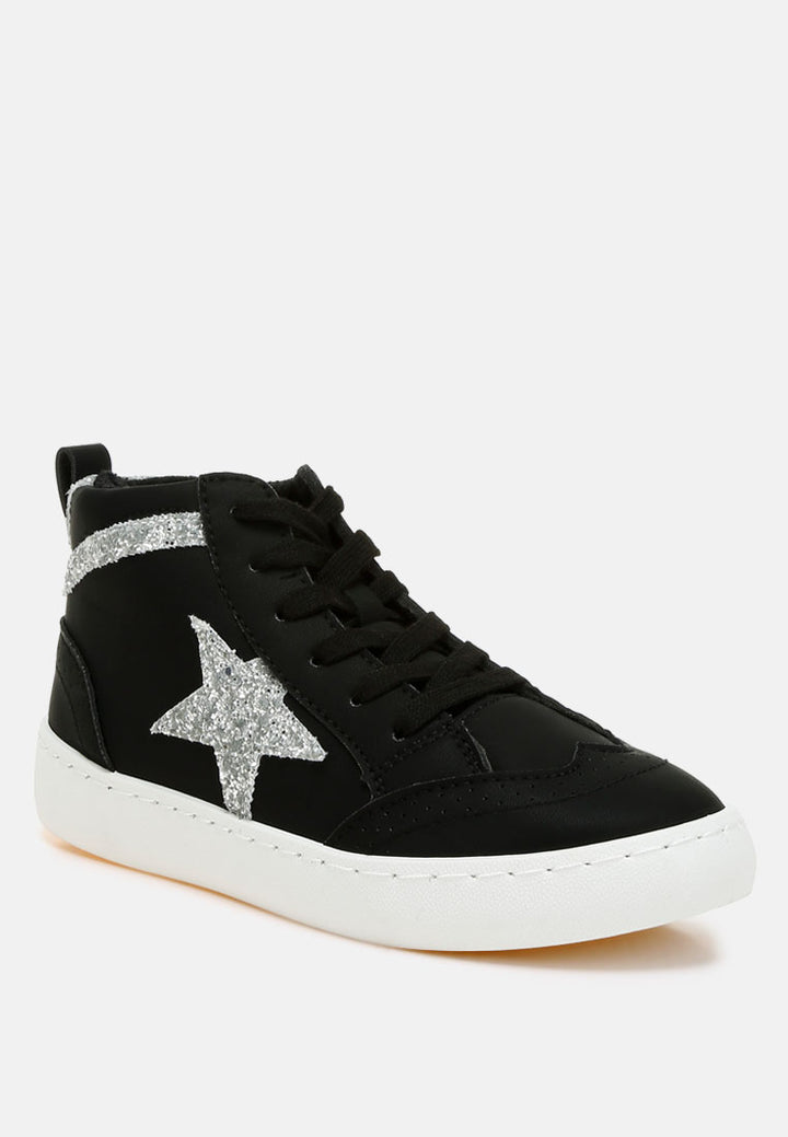 sonic star high ankle sneakers#color_black