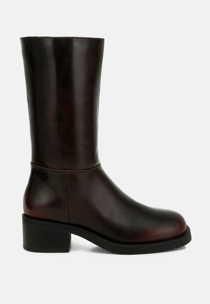 soora block heel calf boots#color_brown