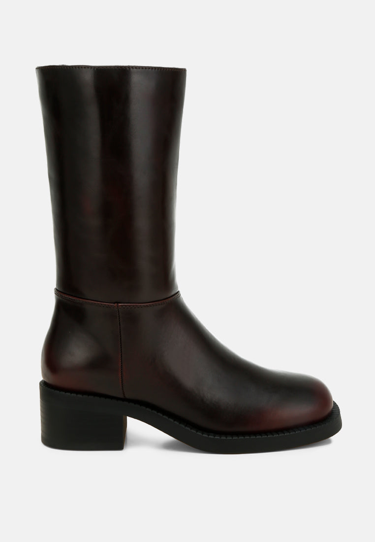 block heel calf boots by rag#color_brown