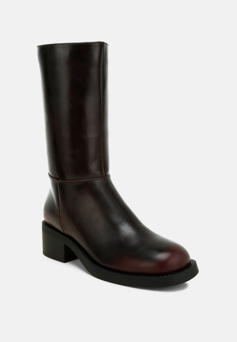 block heel calf boots by rag#color_brown