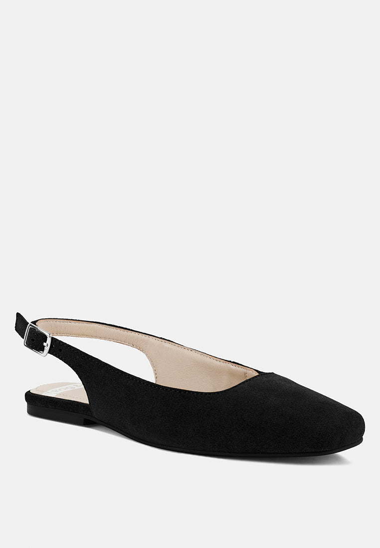 Zapatos planos destalonados de piel de ante auténtica sozani#color_negro