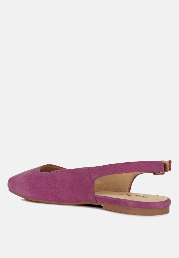 Zapatos planos destalonados de piel de ante auténtica sozani#color_fucsia