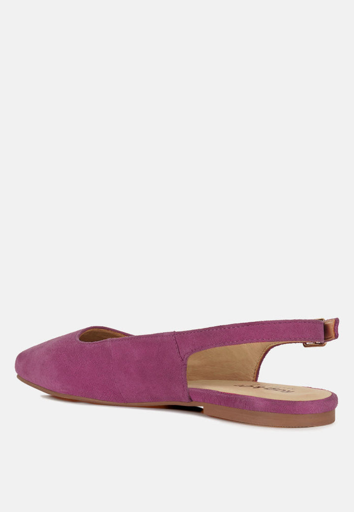 Zapatos planos destalonados de piel de ante auténtica sozani#color_fucsia