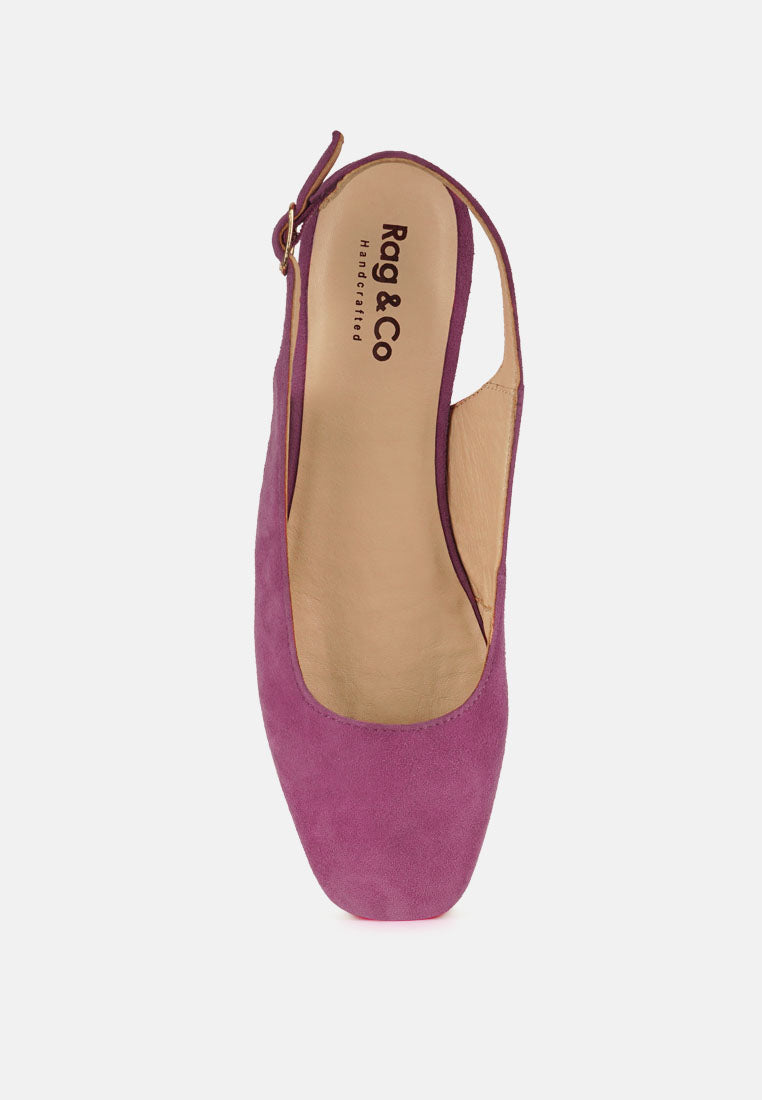 Zapatos planos destalonados de piel de ante auténtica sozani#color_fucsia