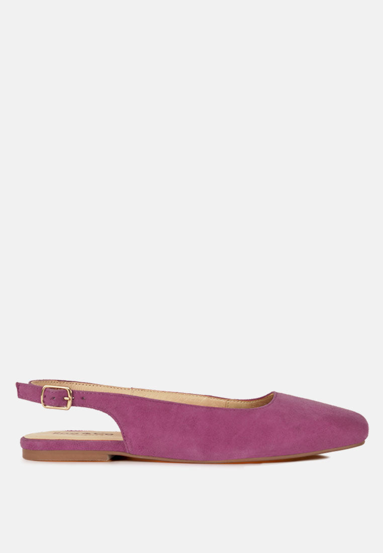Zapatos planos destalonados de piel de ante auténtica sozani#color_fucsia