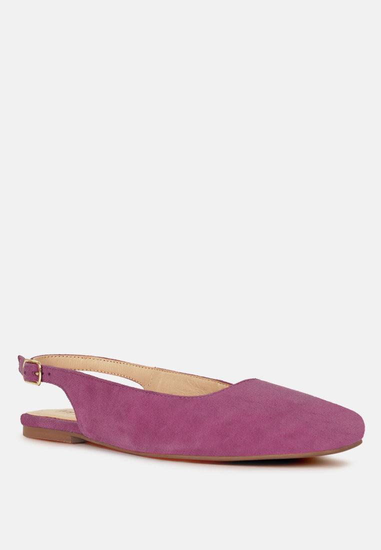 Zapatos planos destalonados de piel de ante auténtica sozani#color_fucsia