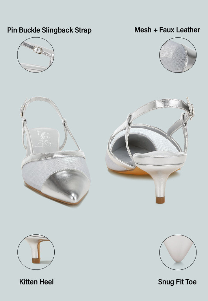 mesh slingback sandals by ruw#color_silver