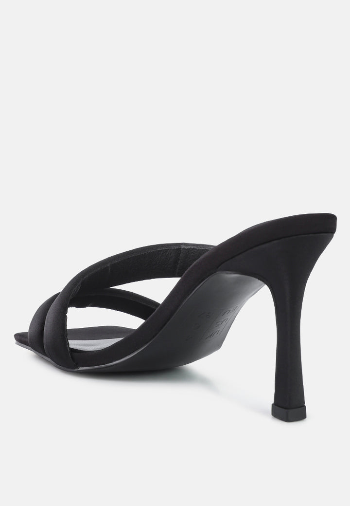 spice up cross strap heels sandals#color_black