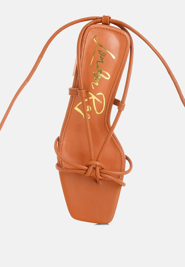 spruce tie up block heel sandals#color_tan