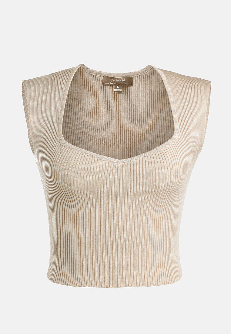 square neck fitted top by ruw#color_beige