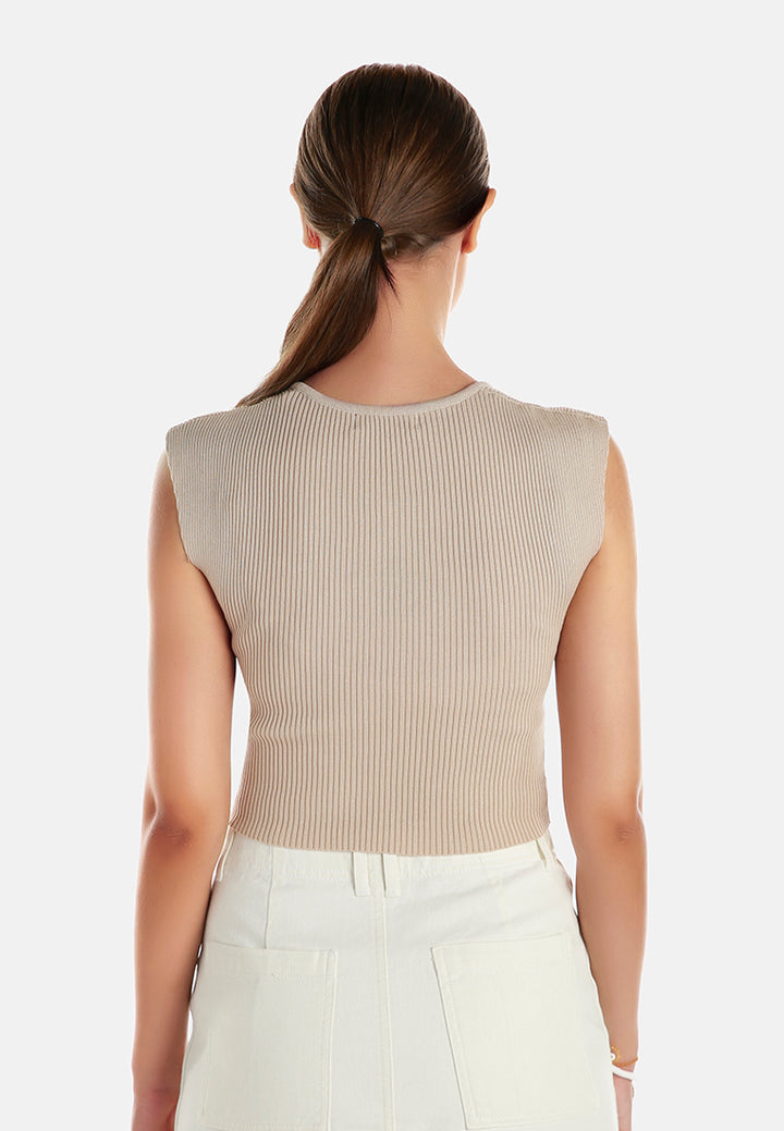 square neck fitted top by ruw#color_beige