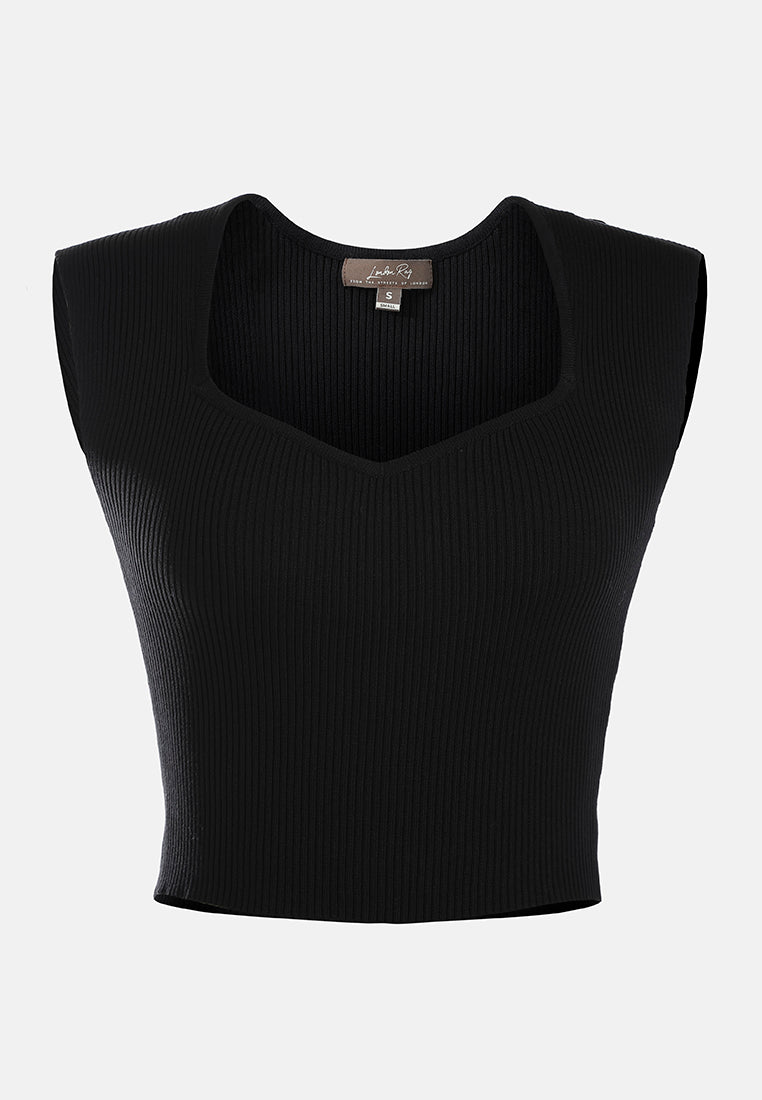 square neck fitted top by ruw#color_black